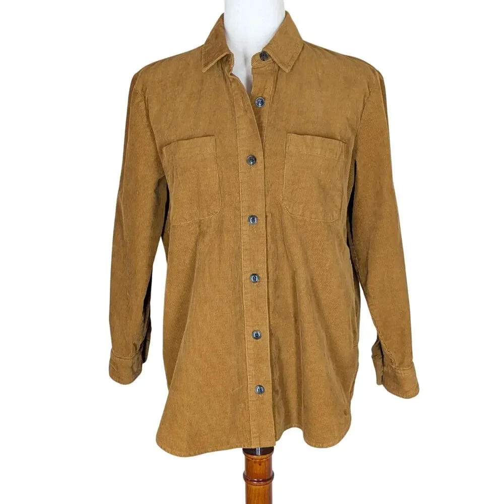J. Crew Women’s Corduroy Button Up Camel Tan Shirt Shacket Jacket Small Petite